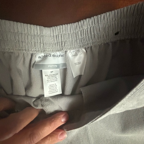 Alfred dunner light gray corduroys 6 petite worn once elastic back preppy‎ - Picture 3 of 4